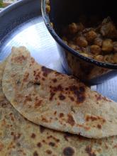 Aloo Methi Paratha + Chole