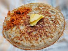 Cucumber dosa + Garlic chutney + butter