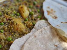 Matar ka nimona + Bhakri